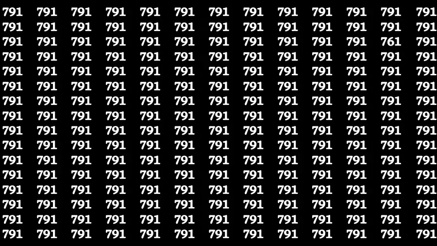 Observation Brain Challenge: If you have Eagle Eyes Find the number 761 among 791 in 12 Secs