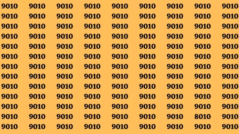 Observation Brain Challenge: If you have Hawk Eyes Find the Number 8010 among 9010 in 15 Secs