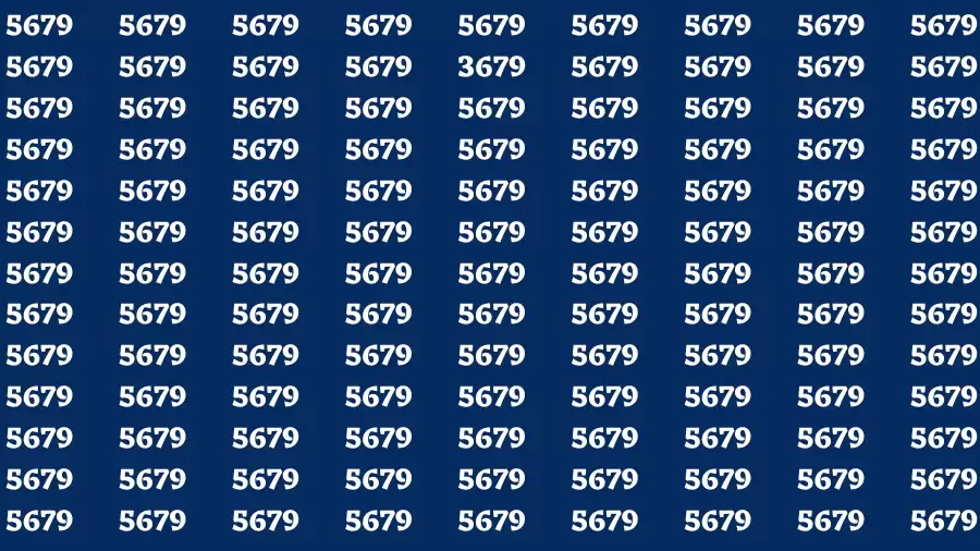 Observation Brain Test: If you have 50/50 Vision Find the Number 3679 among 5679 in 15 Secs