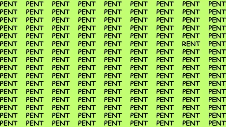 Observation Brain Test: If you have Sharp Eyes Find the word Rent in 20 Secs