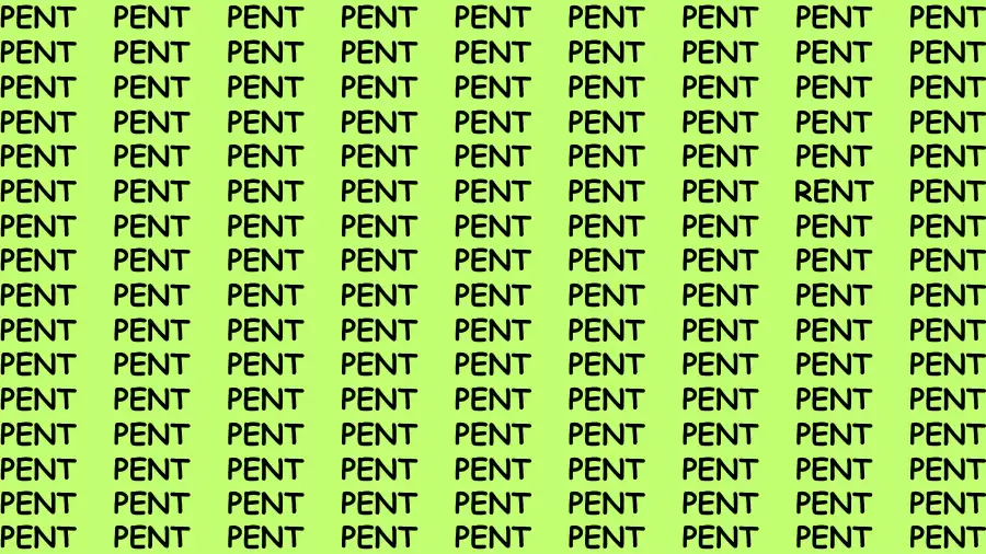 Observation Brain Test: If you have Sharp Eyes Find the word Rent in 20 Secs