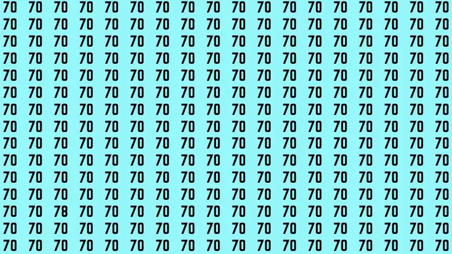 Optical Illusion Brain Test: If you have Sharp Eyes Find the number 78 in 20 Secs