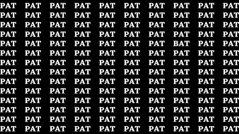 Observation Find it Out: If you have Eagle Eyes Find the Word Bat in 12 Secs