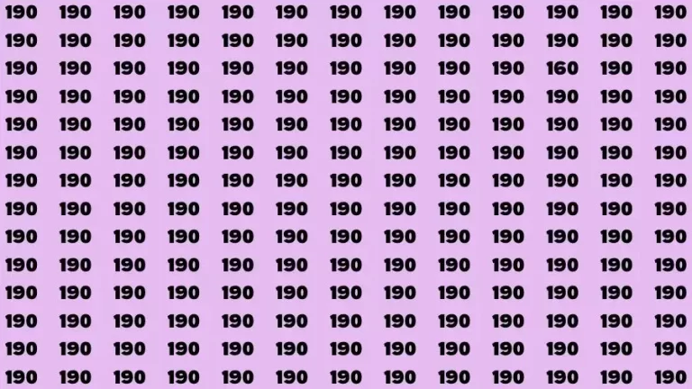 Optical Illusion Brain Challenge: If you have 50/50 Vision Find the number 160 in 12 Secs