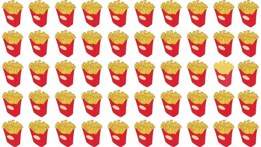 Optical Illusion Brain Test: If you have Eagle Eyes find the Odd French Fries in 8 Seconds