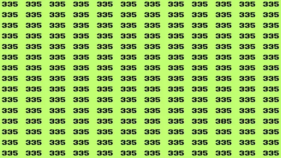 Optical Illusion Brain Test: If you have Sharp Eyes Find the number 385 in 20 Secs