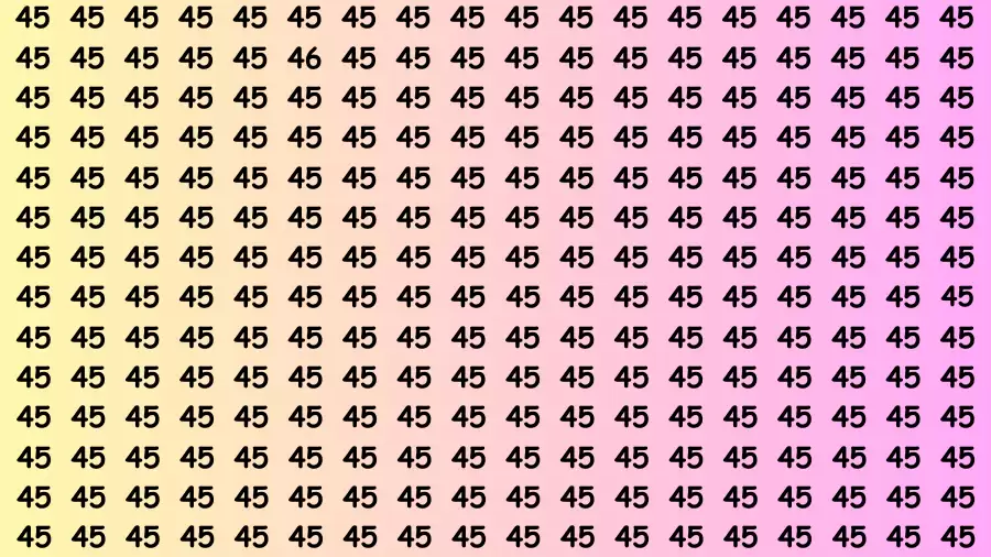 Observation Brain Challenge: If you have Hawk Eyes Find the Number 46 among 45 in 15 Secs