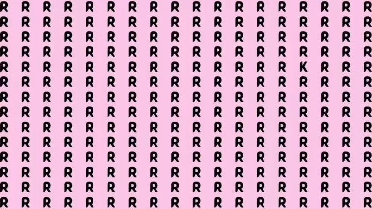 Observation Brain Challenge: If you have Eagle Eyes Find the Letter K among R in 12 Secs