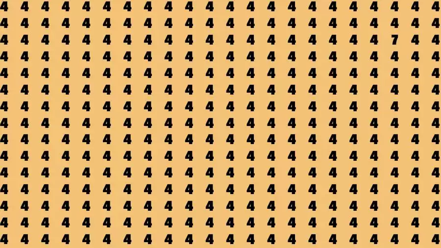 Observation Skill Test: If you have Sharp Eyes Find the number 7 among 4 in 20 Secs