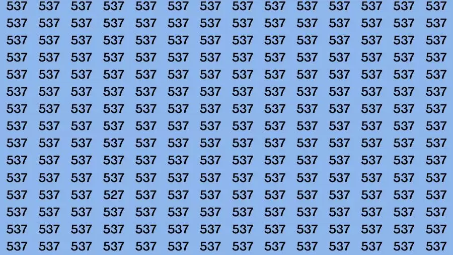 Optical Illusion Brain Challenge: If you have Hawk Eyes Find the Number 527 among 537 in 15 Secs