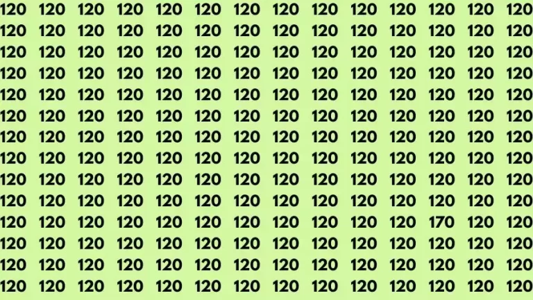 Optical Illusion Brain Challenge: If you have 50/50 Vision Find the number 170 in 12 Secs