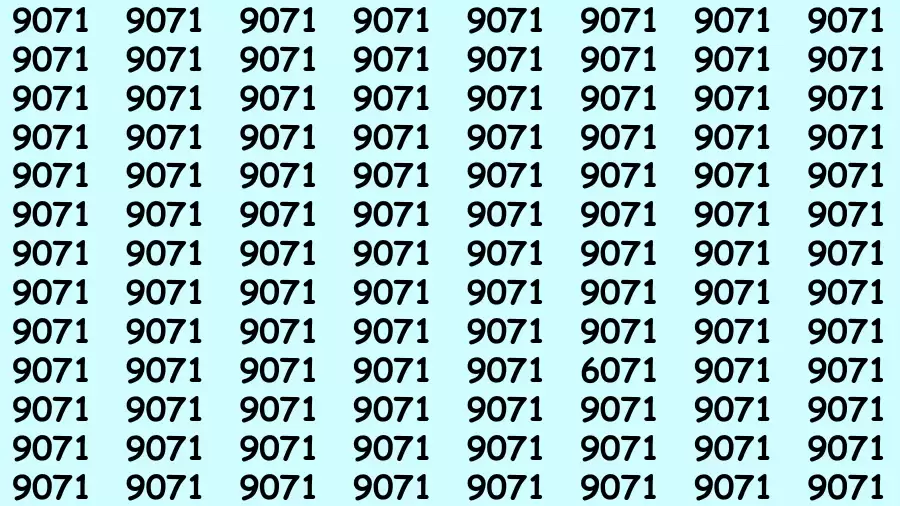 Observation Brain Test: If you have 50/50 Vision Find the Number 6071 in 15 Secs