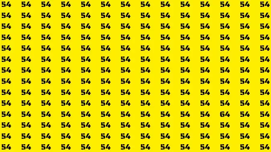 Observation Find it Out: If you have Sharp Eyes Find the number 64 among 54 in 20 Secs