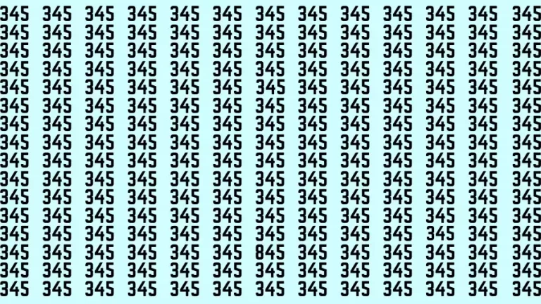 Observation Brain Challenge: If you have Hawk Eyes Find the Number 845 among 345 in 15 Secs