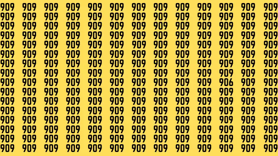 Observation Find it Out: If you have Sharp Eyes Find the number 906 among 909 in 20 Secs