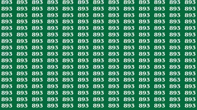 Observation Skill Test: If you have Sharp Eyes Find the Number 863 in 15 Secs