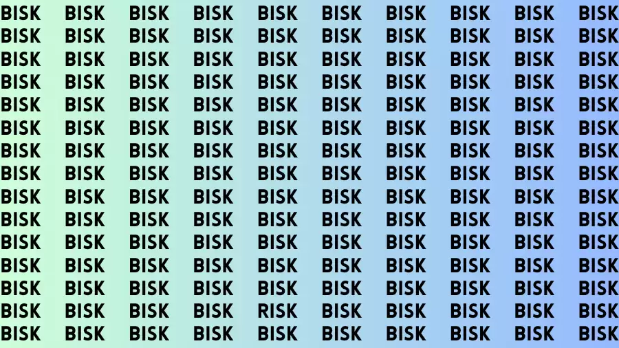 Observation Brain Test: If you have Sharp Eyes Find the word Risk in 20 Secs