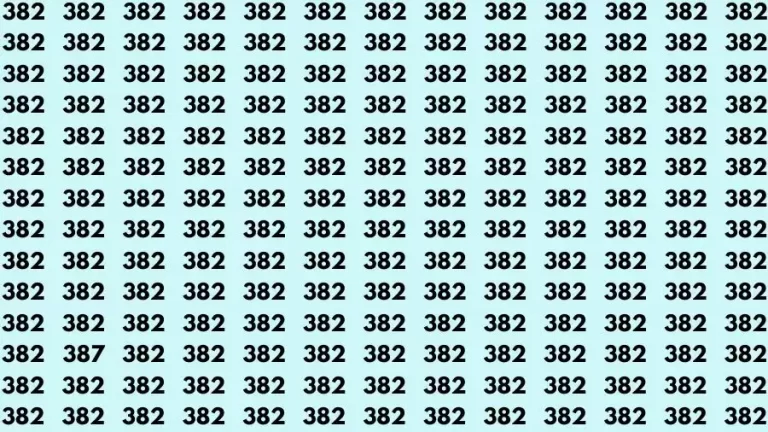 Optical Illusion Brain Test: If you have Sharp Eyes Find the number 387 in 20 Secs