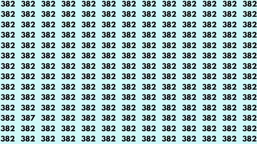 Optical Illusion Brain Test: If you have Sharp Eyes Find the number 387 in 20 Secs