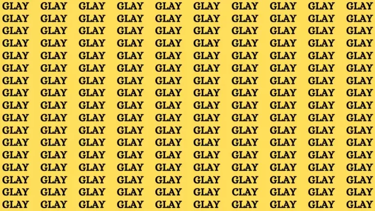 Brain Test: If you have Eagle Eyes Find the word Clay in 15 Secs