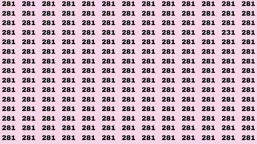 Observation Skill Test: If you have Sharp Eyes Find the Number 231 in 15 Secs