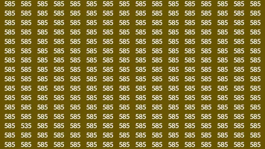 Observation Skill Test: If you have Sharp Eyes Find the Number 535 in 15 Secs