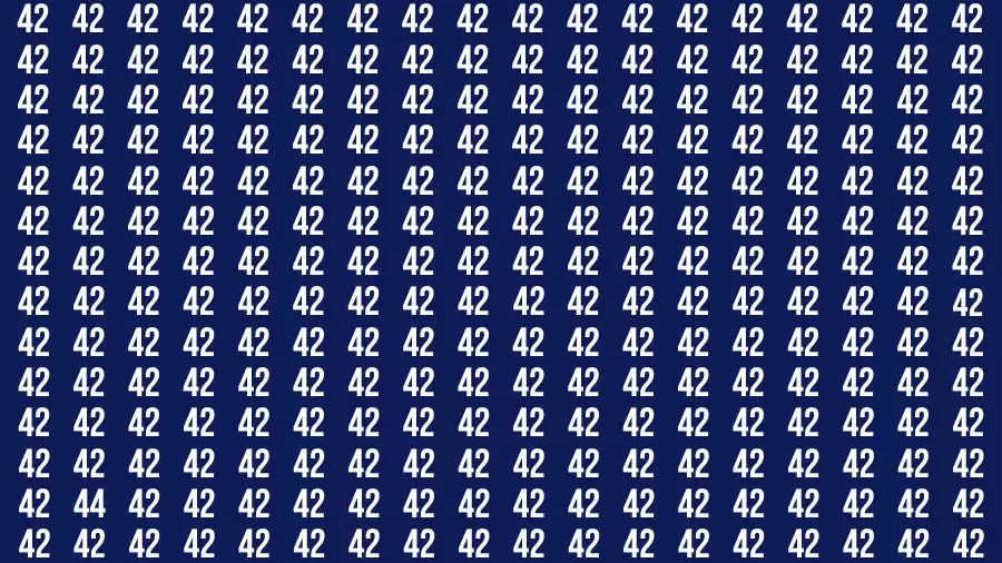 Observation Find it Out: If you have Eagle Eyes Find the number 44 among 42 in 12 Secs