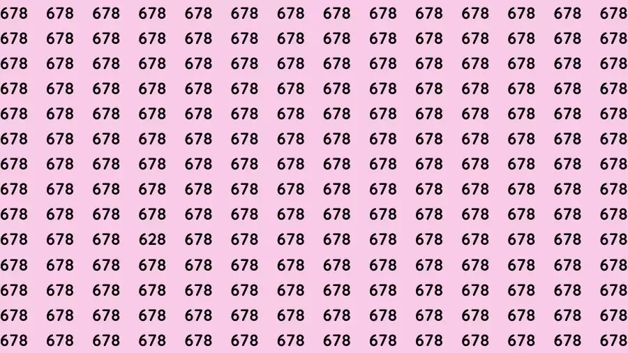 Optical Illusion Brain Test: If you have Eagle Eyes Find the Number 628 in 15 Secs