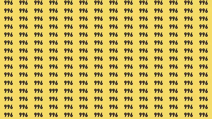 Optical Illusion Brain Test: If you have Eagle Eyes Find the Number 999 among 996 in 15 Secs