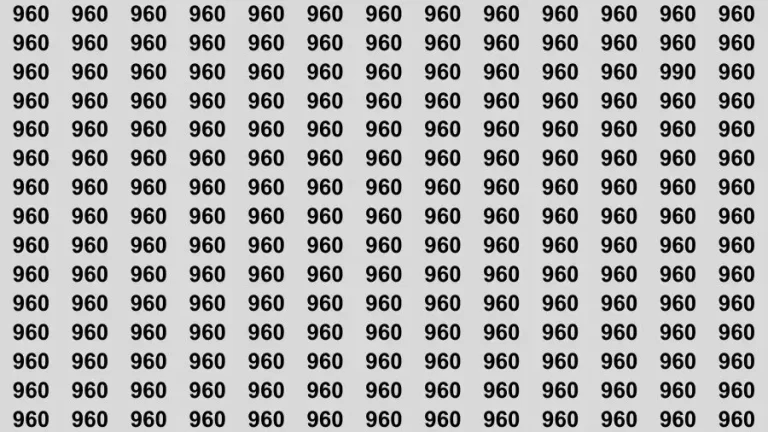 Optical Illusion Brain Challenge: If you have Hawk Eyes Find the Number 990 in 15 Secs