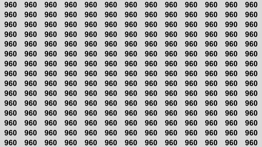 Optical Illusion Brain Challenge: If you have Hawk Eyes Find the Number 990 in 15 Secs