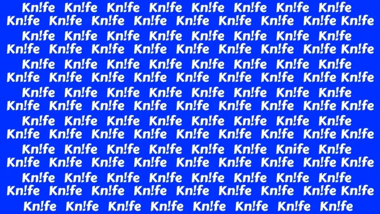 Optical Illusion Visual Test: If you have Sharp Eyes Find the Word Knife in 15 Secs