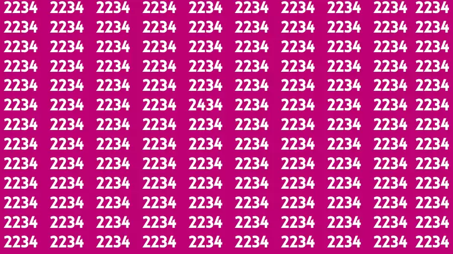 Observation Brain Challenge: If you have Hawk Eyes Find the Number 2434 in 15 Secs