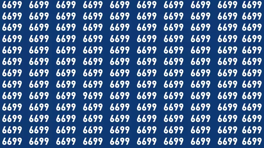 Observation Brain Test: If you have 50/50 Vision Find the Number 9699 in 15 Secs