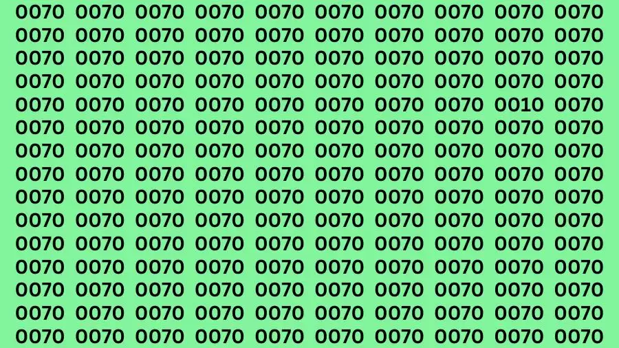 Optical Illusion Brain Challenge: If you have 50/50 Vision Find the Number 0010 in 12 Secs