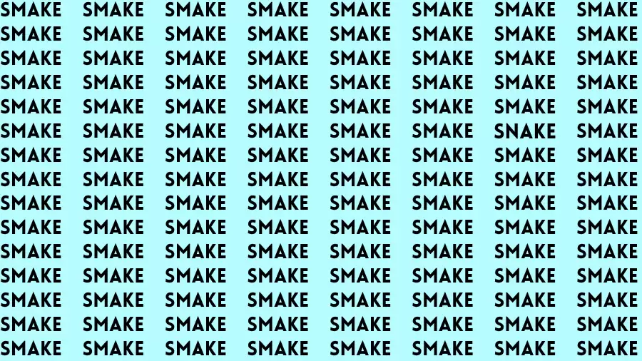 Brain Test: If you have Eagle Eyes Find the word Snake in 15 Secs