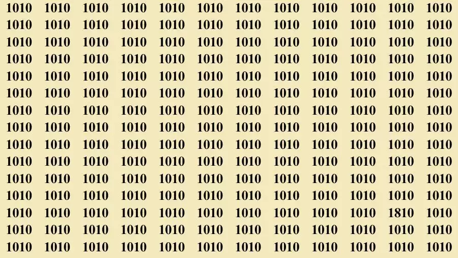 Optical Illusion Brain Test: If you have Eagle Eyes Find the Number 1810 in 15 Secs