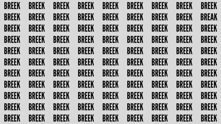 Observation Brain Test: If you have Hawk Eyes Find the word Break in 15 Secs