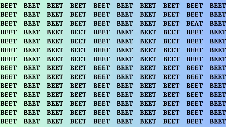 Observation Brain Challenge: If you have Eagle Eyes Find the word Beat In 18 Secs