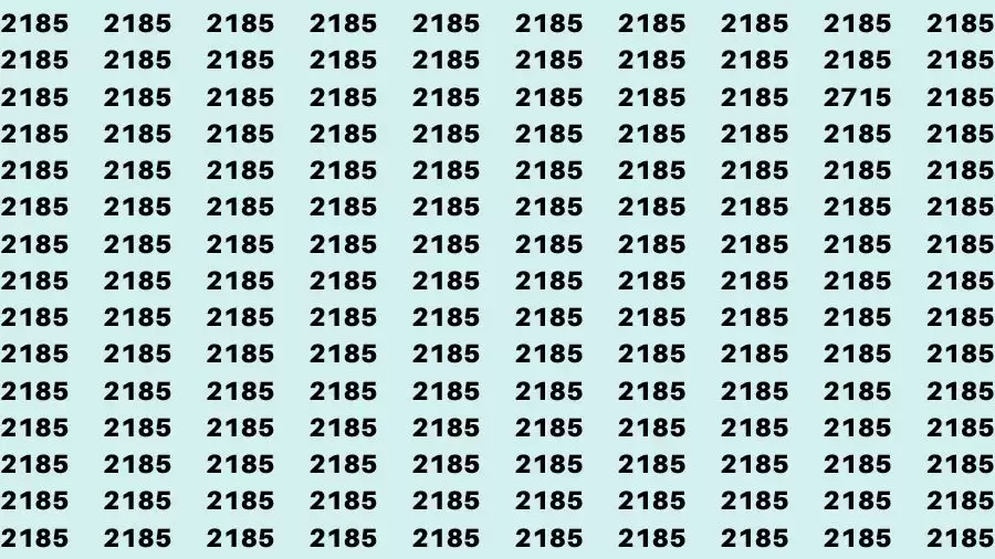 Optical Illusion Brain Challenge: If you have Hawk Eyes Find the Number 2715 in 15 Secs