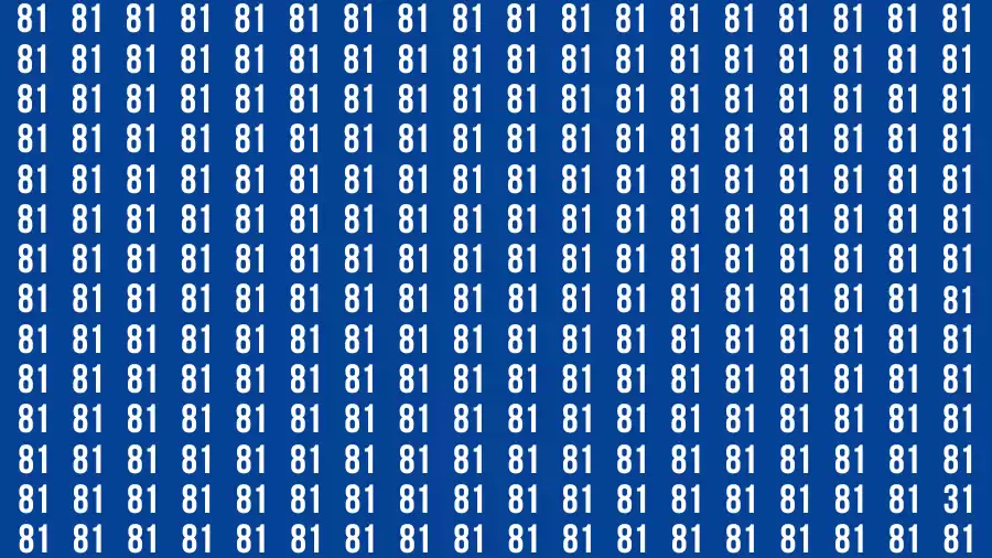 Brain Test: If you have Eagle Eyes Find the Number 31 among 81 in 15 Secs