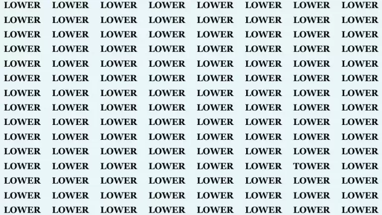 Optical Illusion Brain Challenge: If you have Eagle Eyes Find the word Tower in 15 Secs