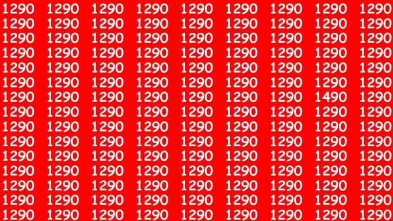 Brain Test: If you have Eagle Eyes Find the Number 1490 in 15 Secs