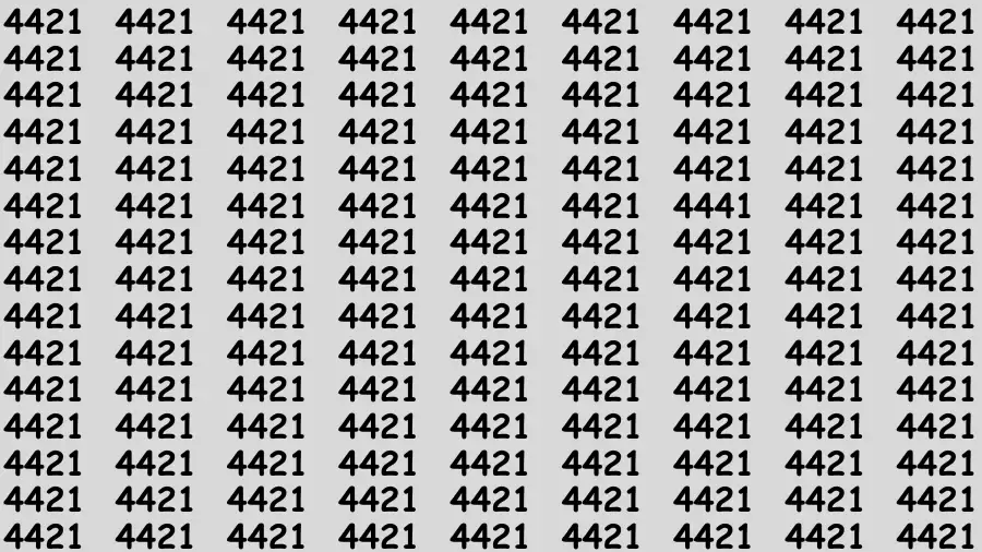 Observation Find it Out: If you have Eagle Eyes Find the Number 4441 in 15 Secs