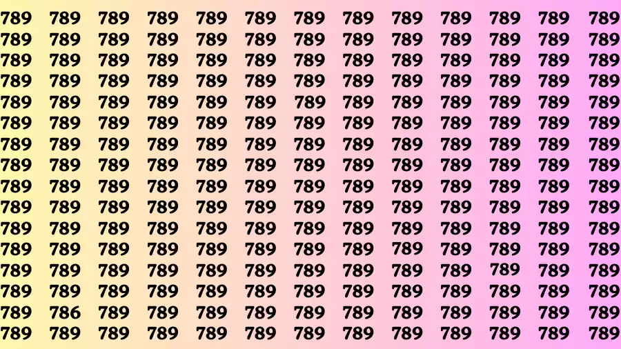 Observation Brain Test: If you have 50/50 Vision Find the Number 786 among 789 in 15 Secs