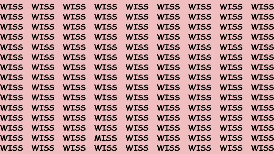 Observation Find it Out: If you have Eagle Eyes Find the Word Miss in 12 Secs