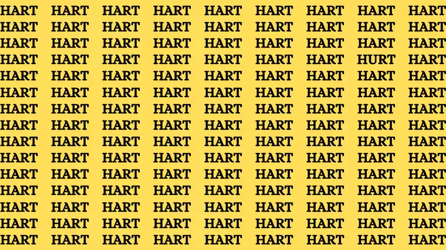 Brain Test: If you have Hawk Eyes Find the Word Hurt in 15 Secs