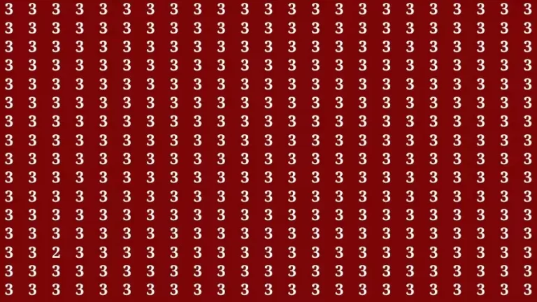 Observation Skill Test: If you have Sharp Eyes Find the Number 2 among 3 in 15 Secs