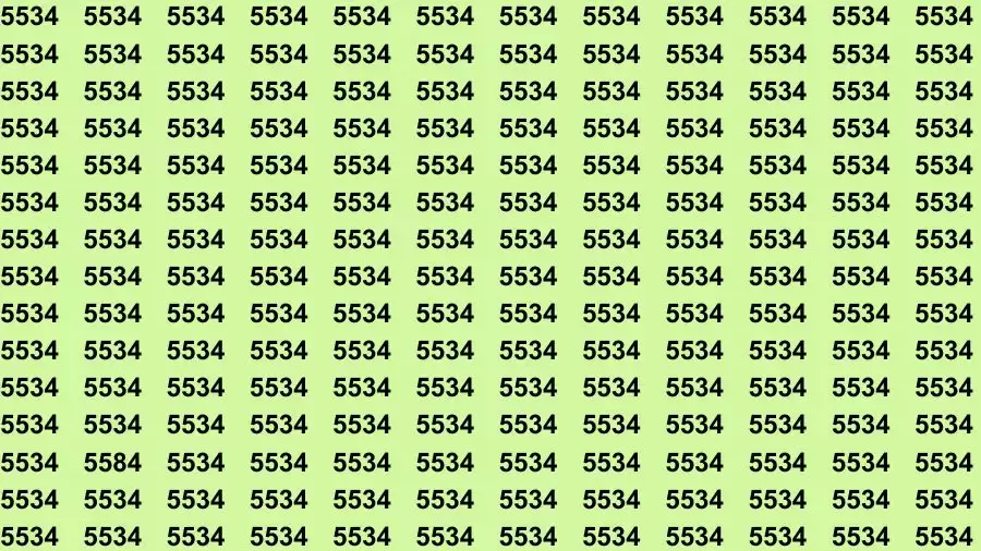 Observation Skill Test: If you have Sharp Eyes Find the Number 5584 among 5534 in 15 Secs