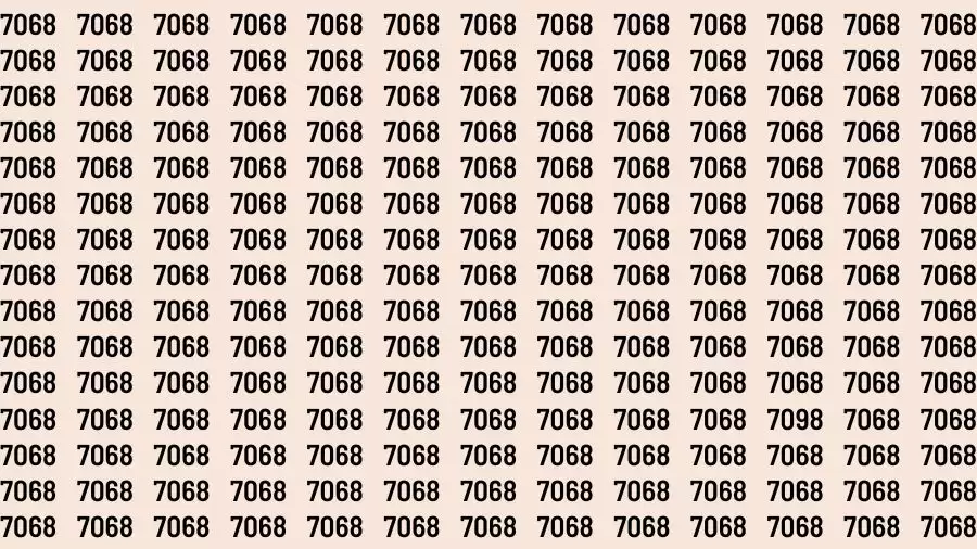 Optical Illusion Brain Test: If you have Eagle Eyes Find the Number 7098 in 15 Secs